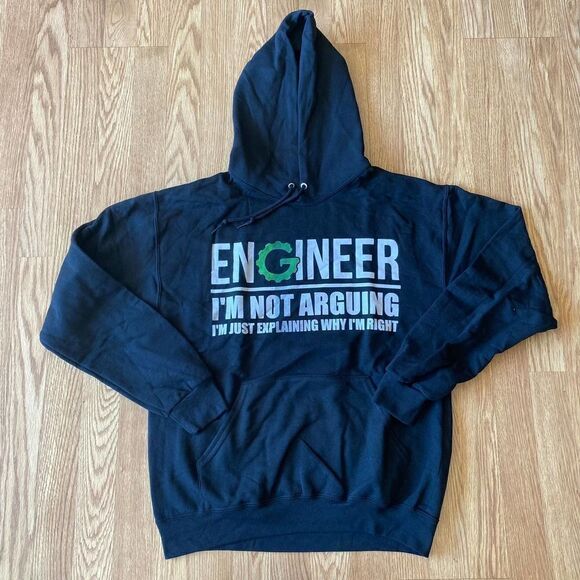 Engineer Hoodie Black Medium - Picture 1 of 6